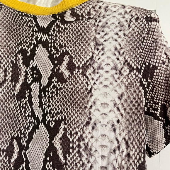 Carven Animal Print T-Shirt Jersey shift style sheath silhouette w/ gold collar - Picture 4 of 9